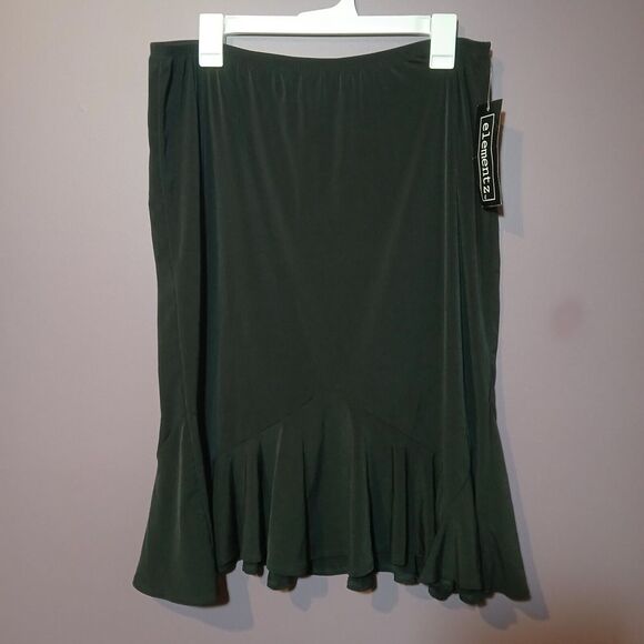 Macy's Elementz Skirt XL Regular Length‎ Black Stretchy Comfort Waistband NWT! - Picture 1 of 3